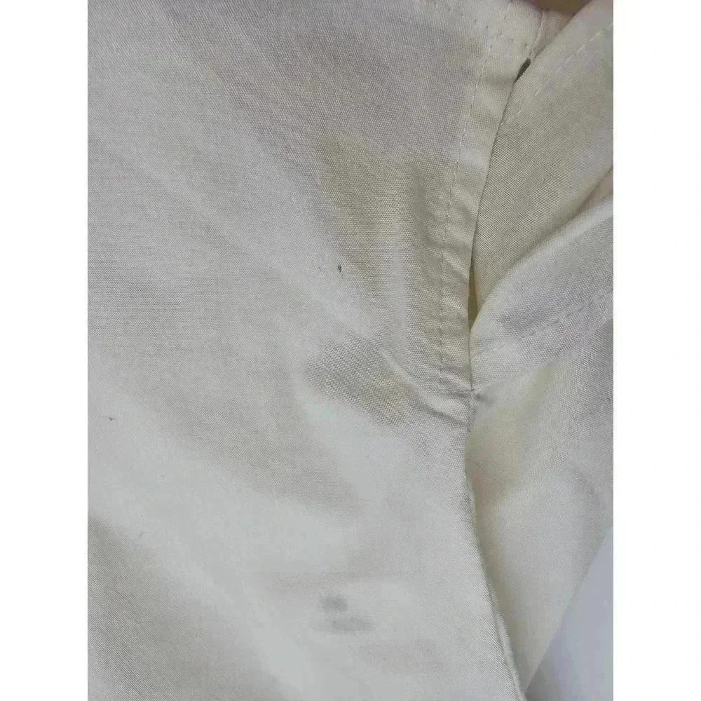 Express 90s Style Women's Size 3/4 White Collared Tie Wrap Crop Top - Picture 7 of 7